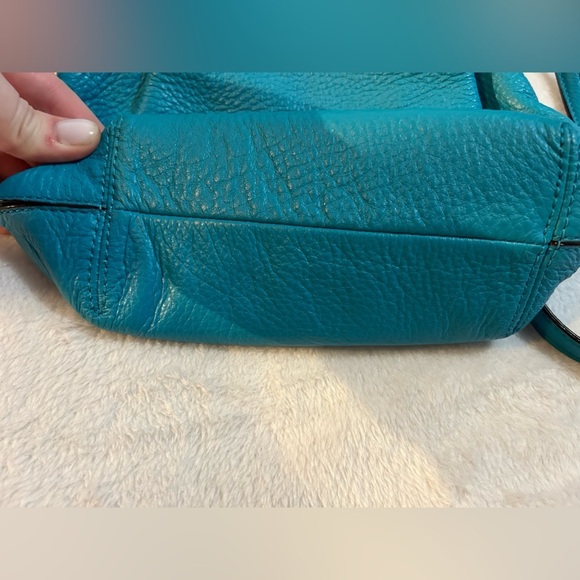 Kate Spade New York leather grey street drawing bucket bag In blue​ - Picture 6 of 8